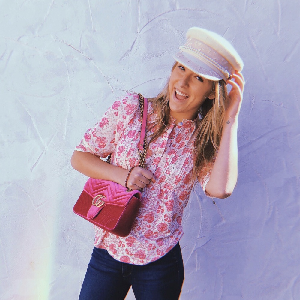 Pink Floral Lucky Brand Top 🍀